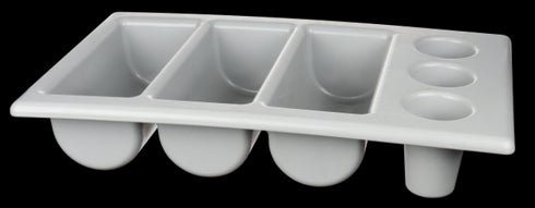 GATTO 3 Division Cutlery Box w/ 3 Small Round Holders